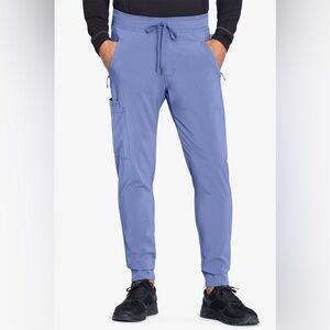 Men's Light Blue Cargo Scrub Jogger Pants